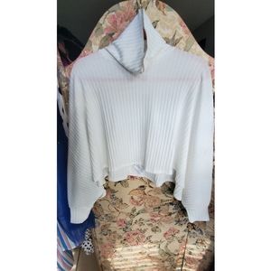 All White Poncho Cropped Top